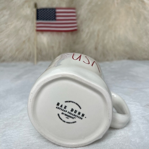 ❌SOLD❌ Rae Dunn NEW USA Large LL Mug Coffee Tea July 4 America Ivory Red Blue - Picture 7 of 14
